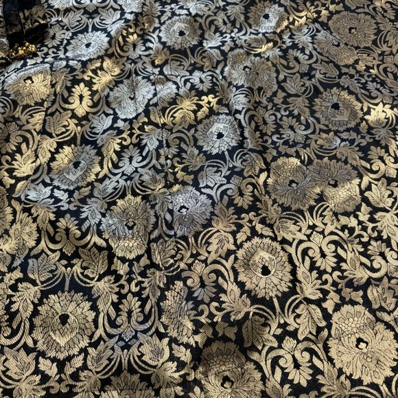 [NEW] Indian Pakistani Lehenga Choli Skirt Blouse Modern Black Gold XS/S - Picture 3 of 11